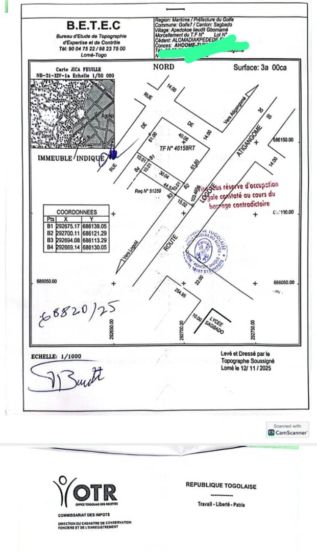 Terrain à vendre à Lomé