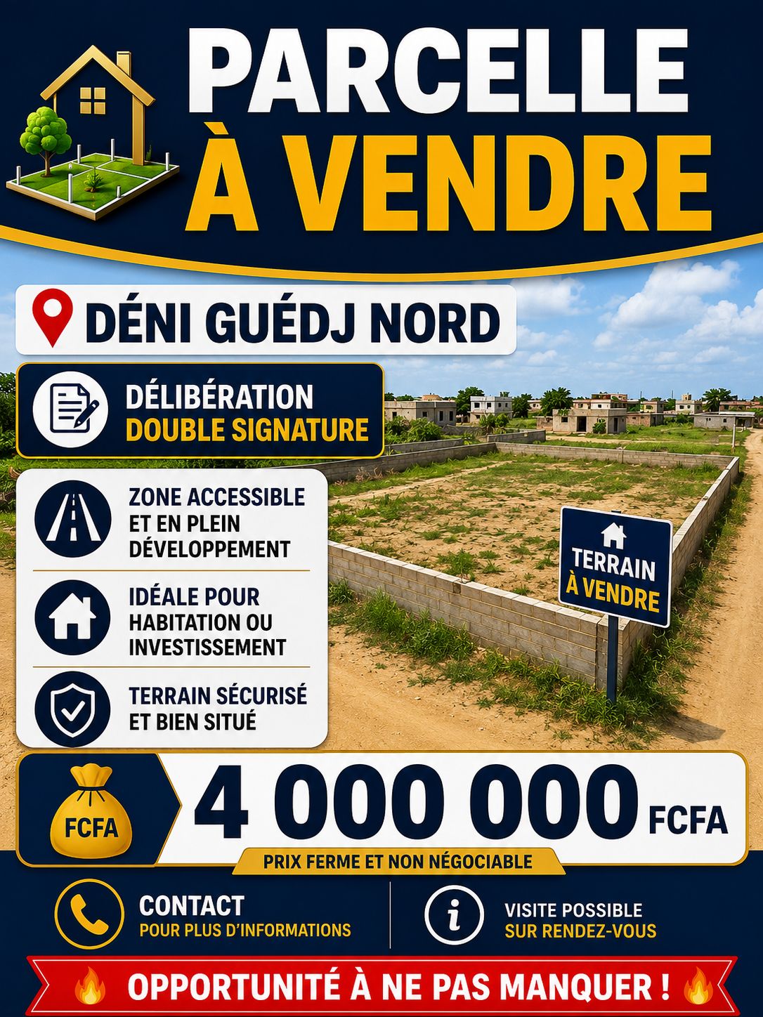 Terrains à vendre rufisque