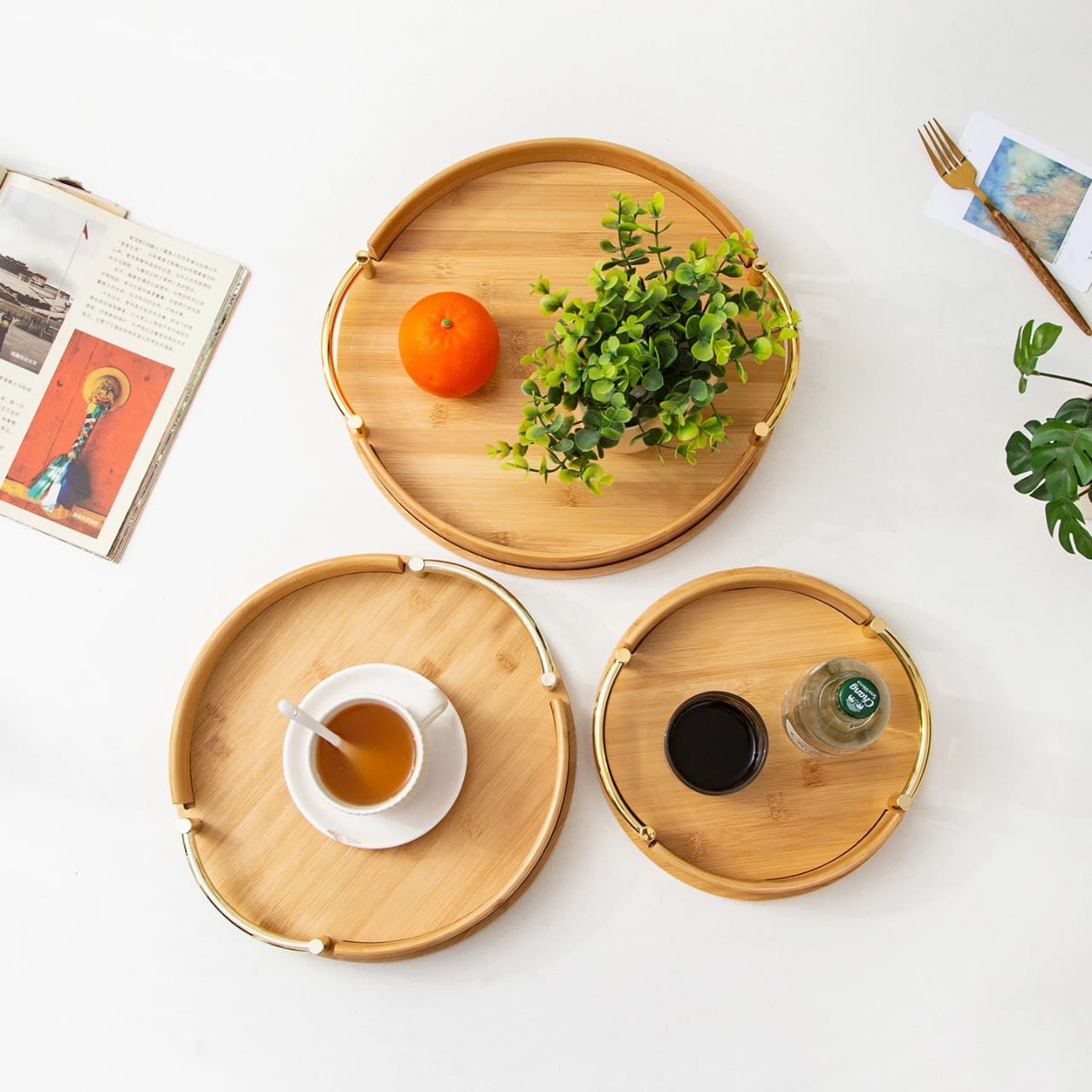 Ensemble 3 plateaux en bois à vendre