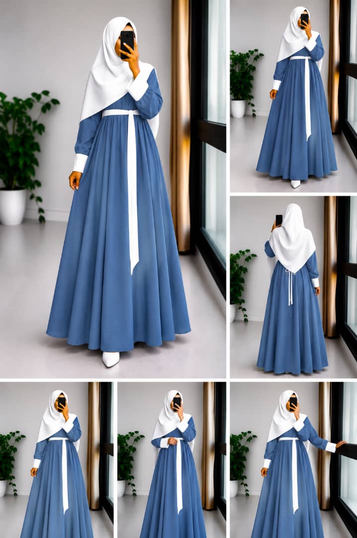 Robe Longue Femme avec Hijab – Plusieurs Couleurs