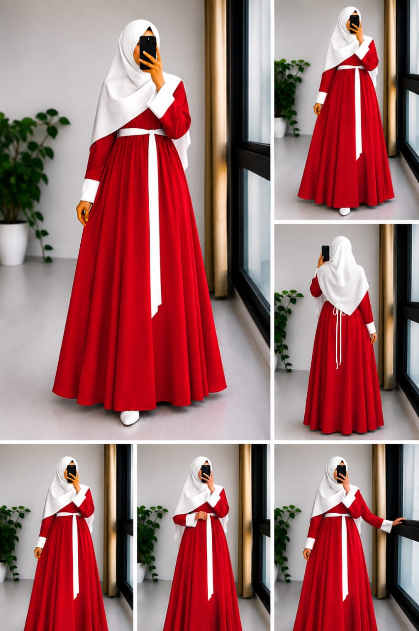 Robe Longue Femme avec Hijab – Plusieurs Couleurs