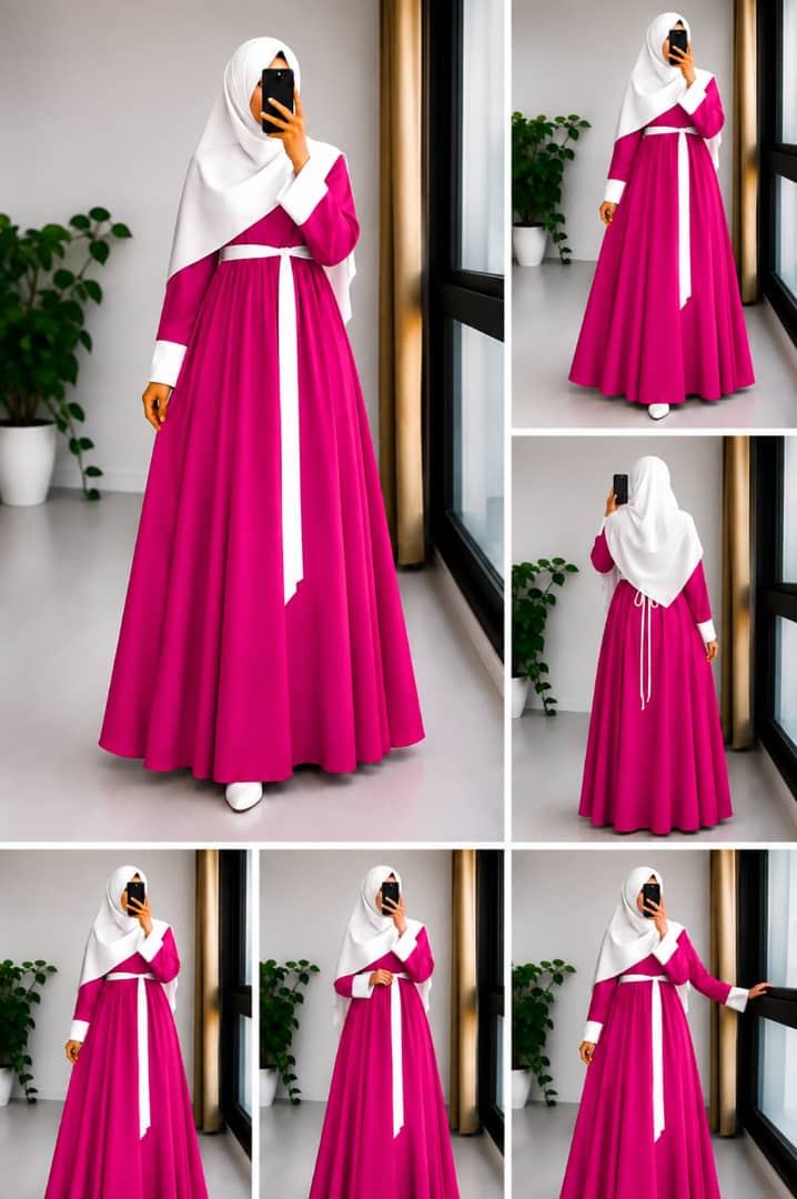 Robe Longue Femme avec Hijab – Plusieurs Couleurs