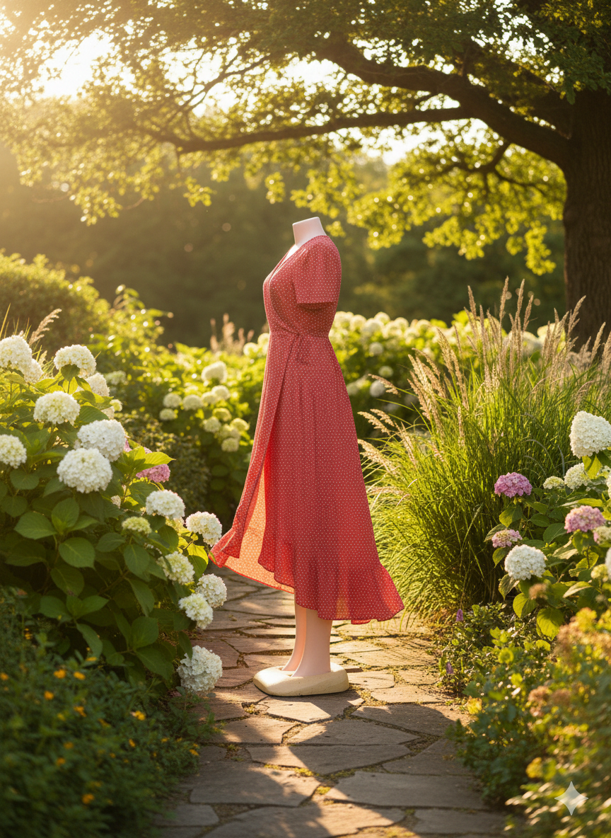 Robe cache-cœur rouge à fleurs - Style élégant