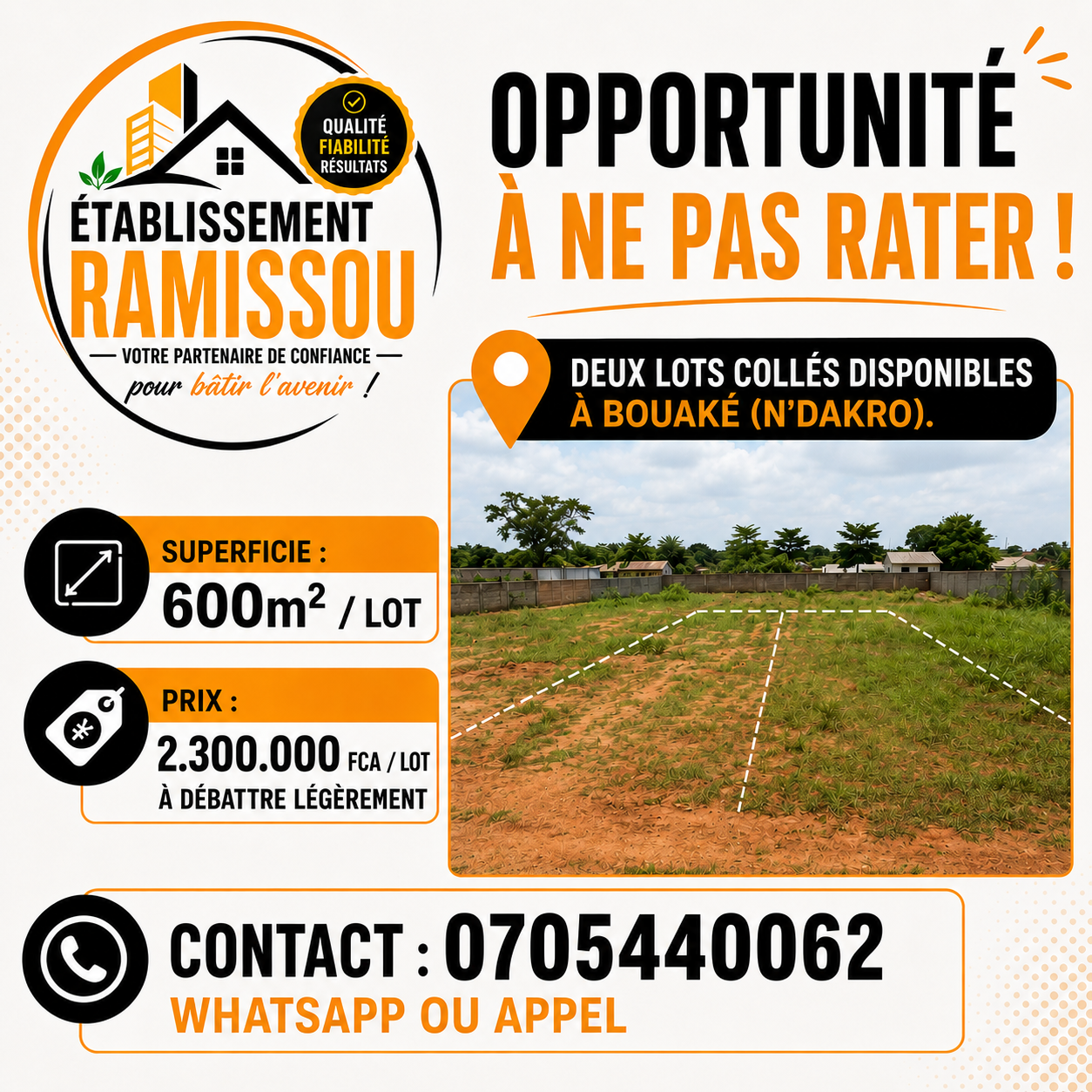 Deux Lots de 600 m²