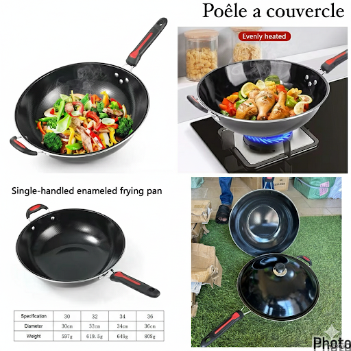 Poêle à Couvercle Antiadhésive – Résistante et Durable