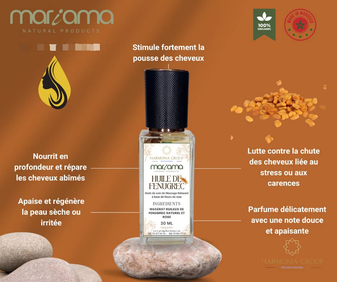 huiles essentielles pour cheveux et corps de la marque Mariama