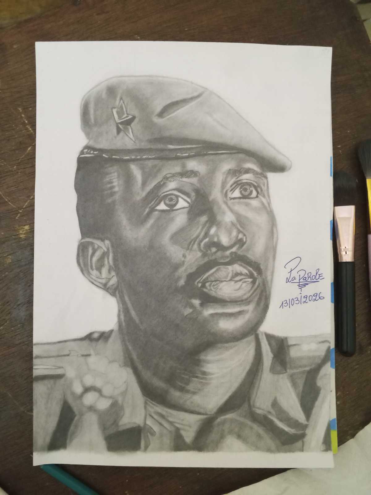 Portrait réaliste de Thomas Sankara