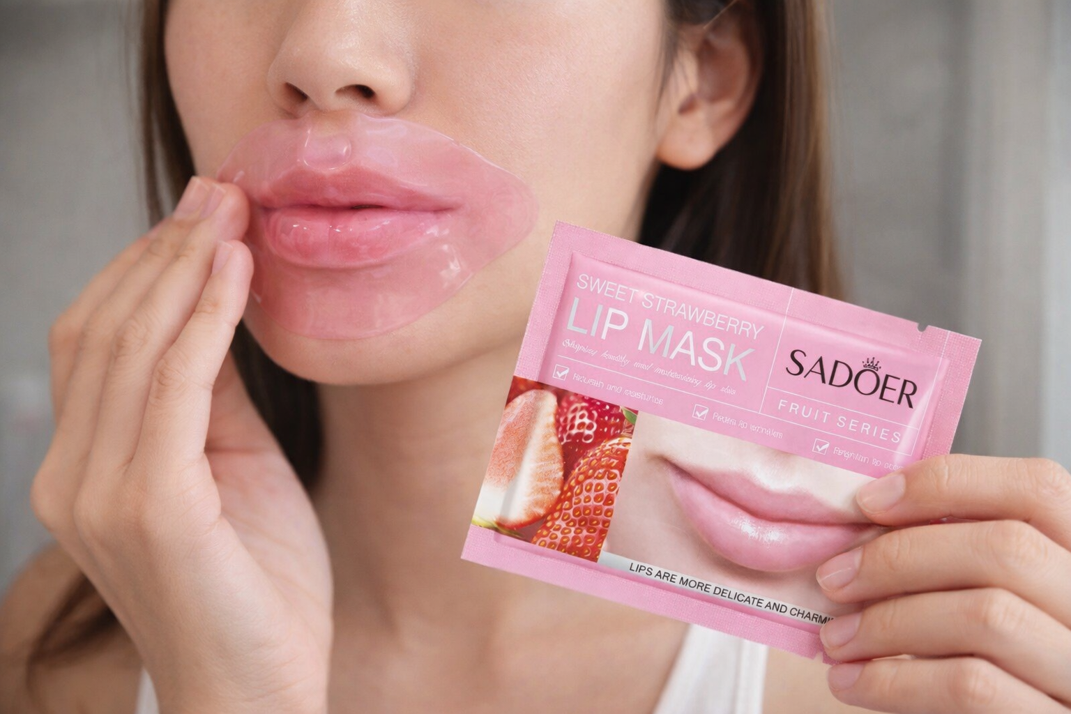 Masque Hydratant pour Lèvres à la Fraise – Lèvres Douces