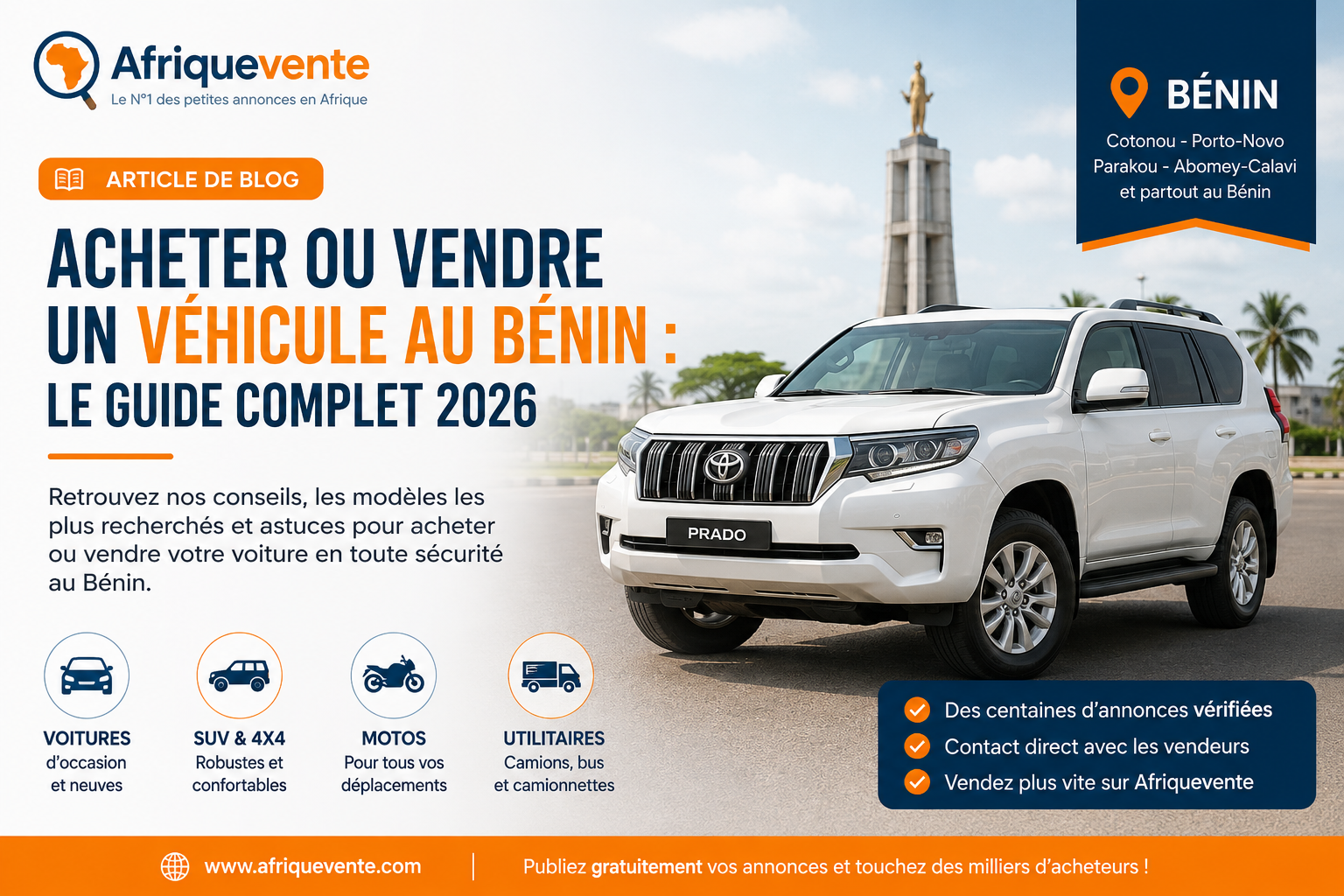 Acheter ou vendre un véhicule au Bénin : le guide complet 2026